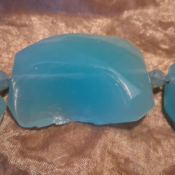 Vintage Aqua Blue Chalcedony Statement Choker - AS-IS - Picture 5 of 5